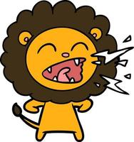 Cartoon lion roaring vector