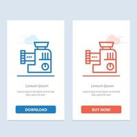 Mixer Kitchen Manual Mix  Blue and Red Download and Buy Now web Widget Card Template vector