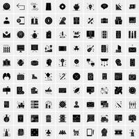 Set of 100 Universal Solid Icons vector