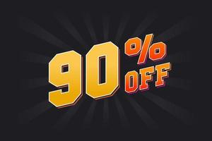 90 Percent off Special Discount Offer. 90 off Sale of advertising campaign vector graphics.