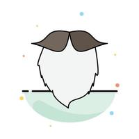 moustache Hipster movember beared men Flat Color Icon Vector