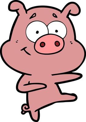 Vector pig character in cartoon style