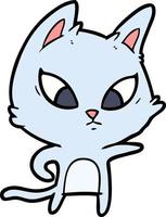 personaje de gato vectorial en estilo de dibujos animados vector