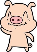 Vector pig character in cartoon style