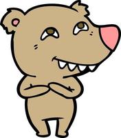 personaje de oso vectorial en estilo de dibujos animados vector