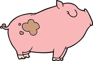 Vector pig character in cartoon style