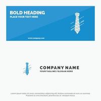 corbata negocio vestido moda entrevista icono sólido sitio web banner y plantilla de logotipo de empresa vector