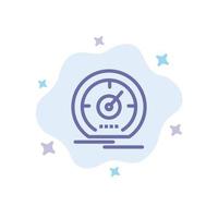 Gauge Dashboard Meter Speed Speedometer Blue Icon on Abstract Cloud Background vector