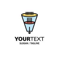 Data Filter Filtering Filtration Funnel Business Logo Template Flat Color vector