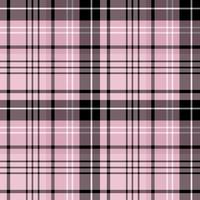 Seamless pattern in light pink, black and white colors for plaid, fabric, textile, clothes, tablecloth and other things. Vector image.