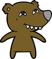 personaje de oso vectorial en estilo de dibujos animados vector