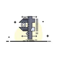 measure caliper calipers physics measurement Flat Color Icon Vector