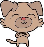 personaje de perro vectorial en estilo de dibujos animados vector