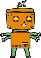 personaje de robot vectorial en estilo de dibujos animados vector