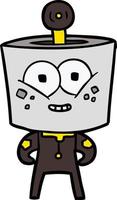 personaje de robot vectorial en estilo de dibujos animados vector