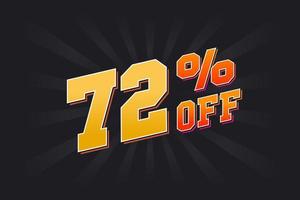 72 Percent off Special Discount Offer. 72 off Sale of advertising campaign vector graphics.