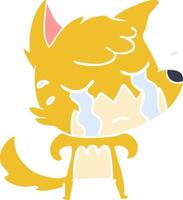 cartoon fox crying vector