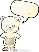 Cartoon teddy bear with blank speech bubble vector