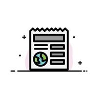 Basic Document Globe Ui  Business Flat Line Filled Icon Vector Banner Template