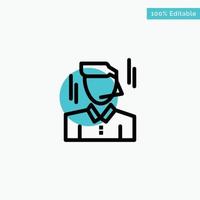 Businessman Manager Worker Man turquoise highlight circle point Vector icon