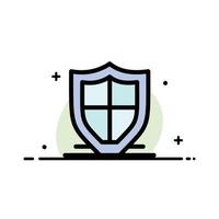 Internet Protection Safety Security Shield  Business Flat Line Filled Icon Vector Banner Template