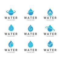 conjunto de logotipos de elementos de agua vector