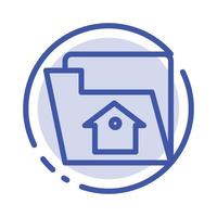 Home File Setting Service Blue Dotted Line Line Icon vector