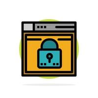 Login Secure Web Layout Password Lock Abstract Circle Background Flat color Icon vector
