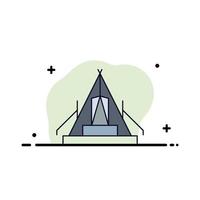 tent camping camp campsite outdoor Flat Color Icon Vector