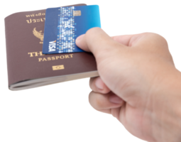imagen de la mano de una persona sosteniendo un pasaporte aislado png