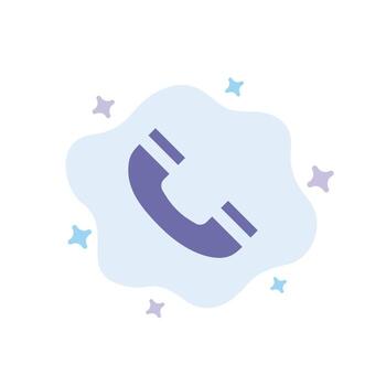 Call Interface Phone Ui Blue Icon on Abstract Cloud Background vector