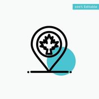 Map Location Canada Leaf turquoise highlight circle point Vector icon