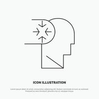 Mind Autism Disorder Head Line Icon Vector