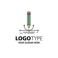 illustration design pen graphic draw Flat Color Icon Vector