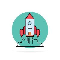 Rocket spaceship startup launch Game Flat Color Icon Vector