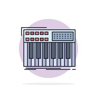 synth keyboard midi synthesiser synthesizer Flat Color Icon Vector