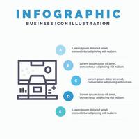 Cabin Center Control Panel Room Line icon with 5 steps presentation infographics Background vector