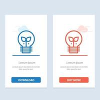 Eco Idea Lamp Light  Blue and Red Download and Buy Now web Widget Card Template vector