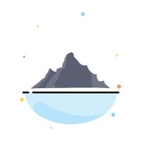 hill landscape nature mountain scene Flat Color Icon Vector