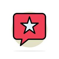 icono de color plano de fondo de círculo abstracto de estrella de mensaje favorito de chat vector