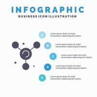 Atom Molecule Science Solid Icon Infographics 5 Steps Presentation Background vector