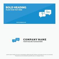 Chat Bubble Popup Message SOlid Icon Website Banner and Business Logo Template vector