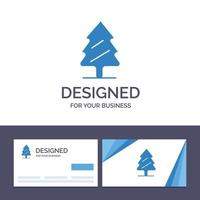 Creative Business Card and Logo template Nature Pine Spring Tree Vector Illustration