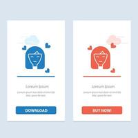 Girl Person Woman Avatar Women  Blue and Red Download and Buy Now web Widget Card Template vector