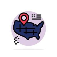 Location Map American Abstract Circle Background Flat color Icon vector