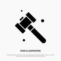 Construction Hammer Tool solid Glyph Icon vector