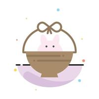 Basket Cart Baby Nature Abstract Flat Color Icon Template vector