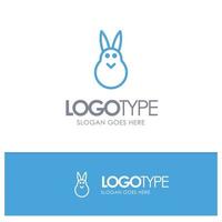 Bunny Easter Easter Bunny Rabbit Blue outLine Logo with place for tagline vector