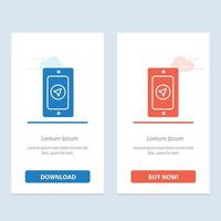 Mobile Pin Rainy  Blue and Red Download and Buy Now web Widget Card Template vector