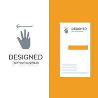 Hand Hand Cursor Up Left Grey Logo Design and Business Card Template vector